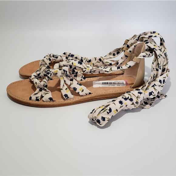 Bristela Floral Ankle Wrap Gladiator Sandals AD Daughters - Picture 3 of 4